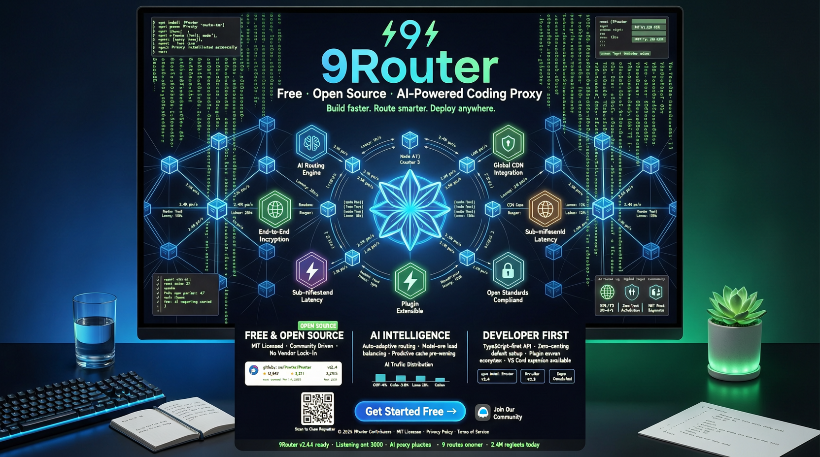 9router 7.6K star：绕过 AI 编码限额的开源代理，接入了 40+ 模型提供商