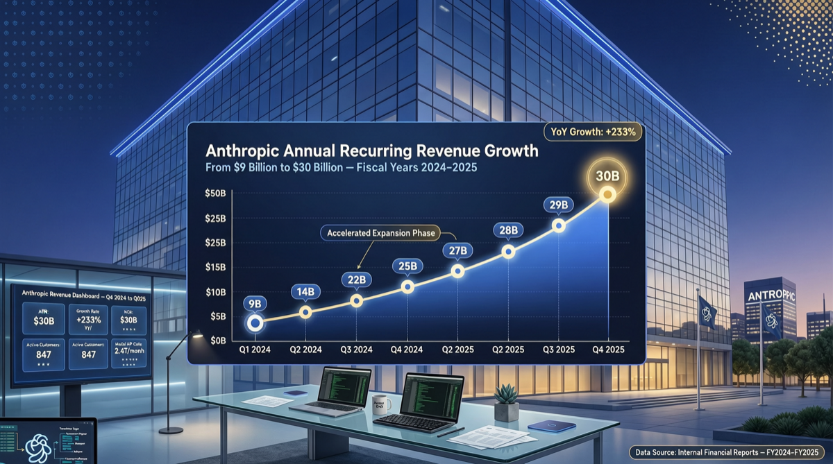 Anthropicの年間収益予測が4ヶ月で$9Bから$30Bに急騰：クローズドソースモデル、CPO交代、新研究部門のシグナル