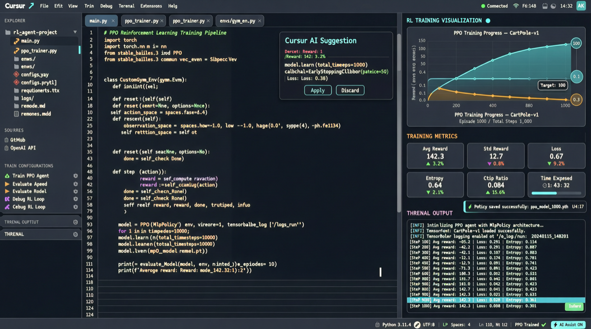 Cursor Reveals RL Training Technique for Composer Series Models: Using Previous-Gen Models to Automatically Set Up Training Environments
