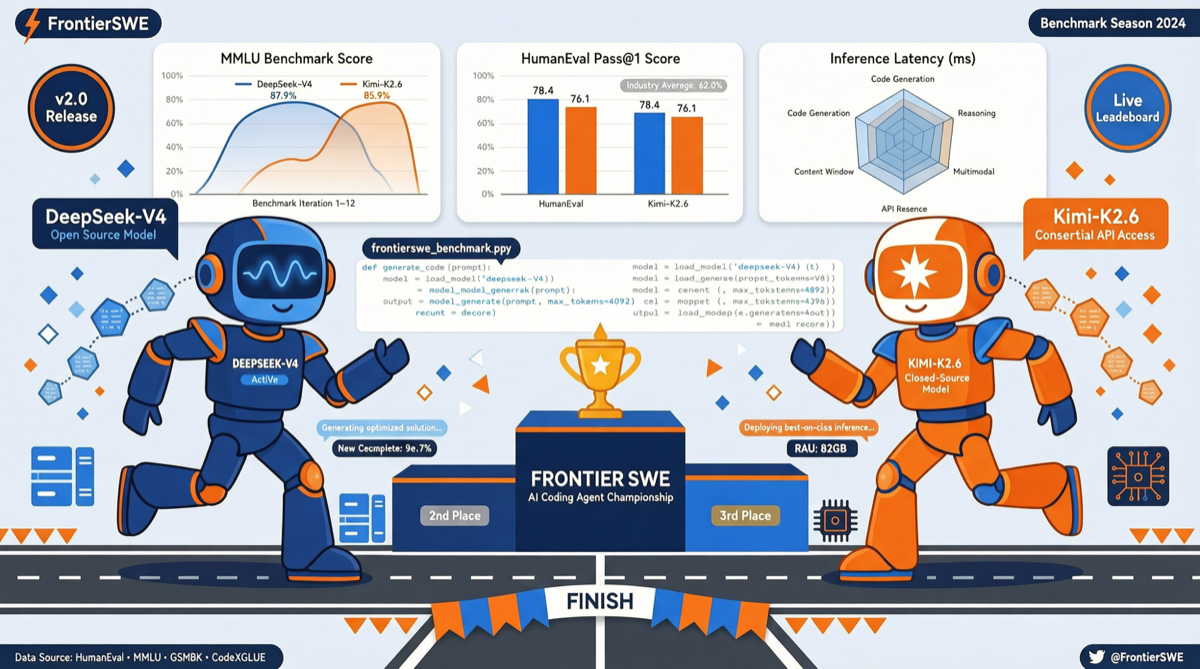 FrontierSWE 实测：DeepSeek V4 Pro 登顶开源第一，Kimi K2.6 紧随其后
