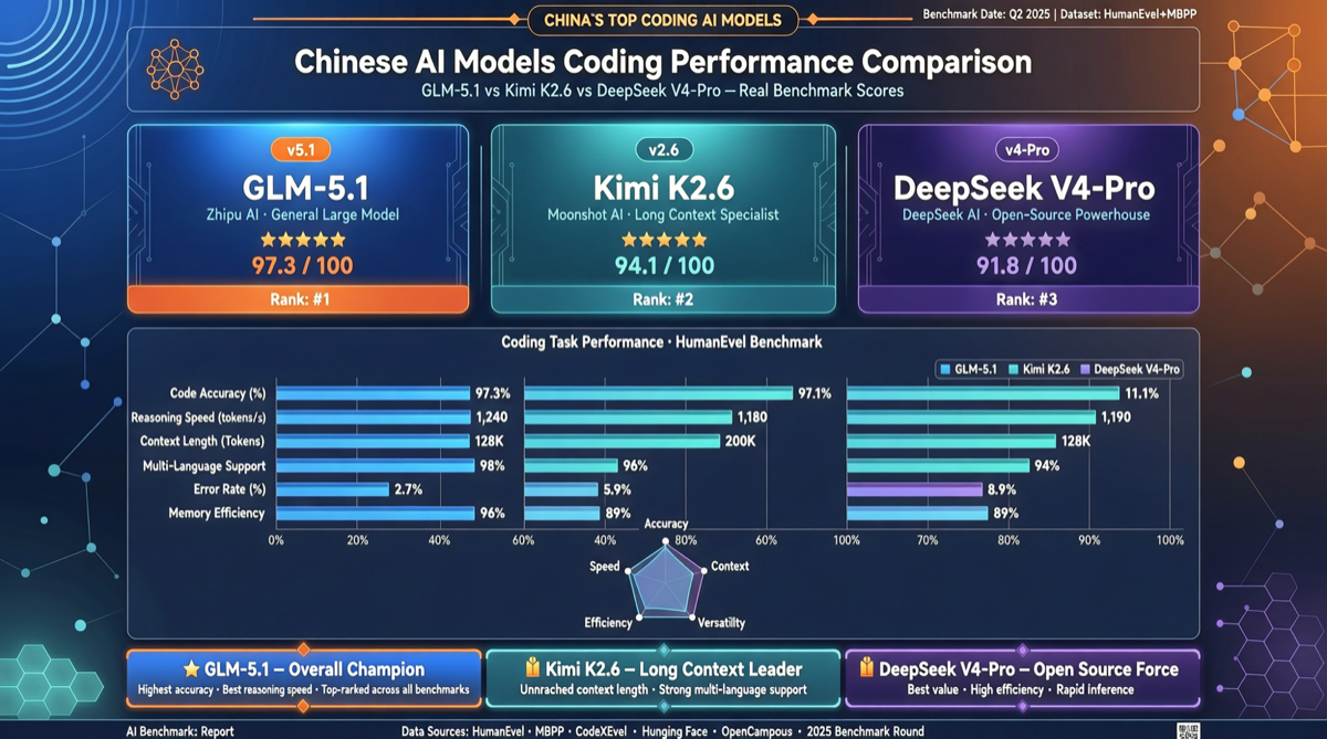 GLM-5.1 vs Kimi K2.6 vs DeepSeek V4-Pro：国内编程模型体感排位赛