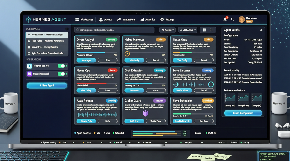 Hermes Agent 桌面应用发布：多 Agent 虚拟工作区，Telegram/Discord 一键接入
