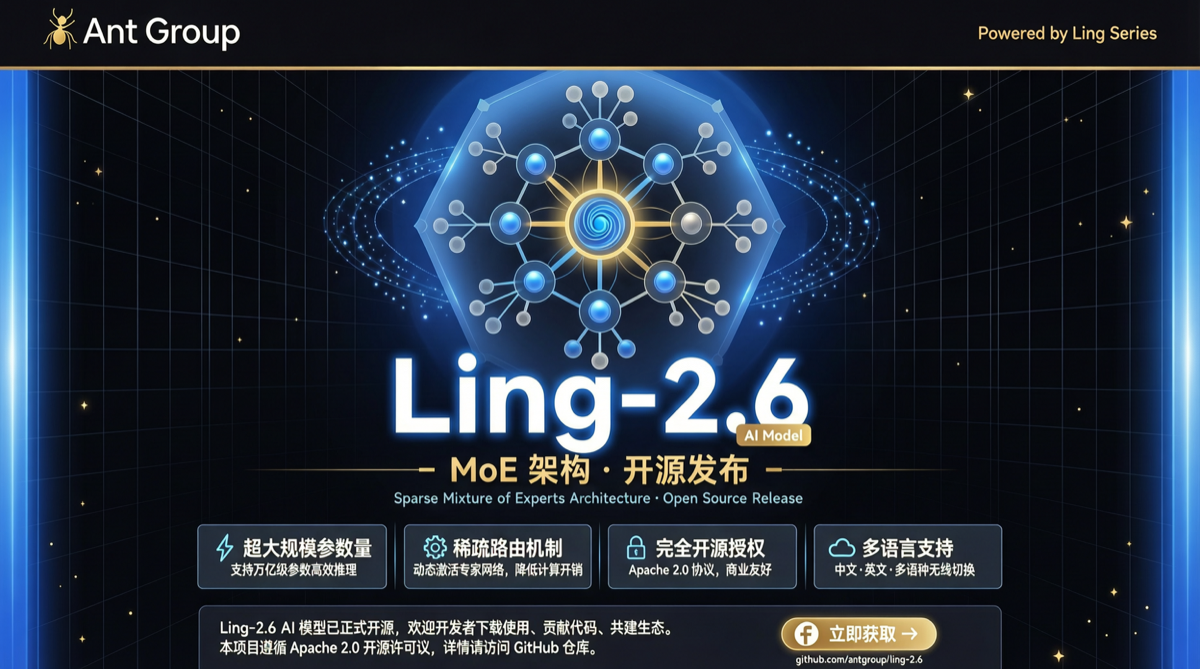 Ant Group Ling-2.6 シリーズ完全オープンソース：Flashは7.4Bアクティブ、1Tフラッグシップは「実行優先」設計